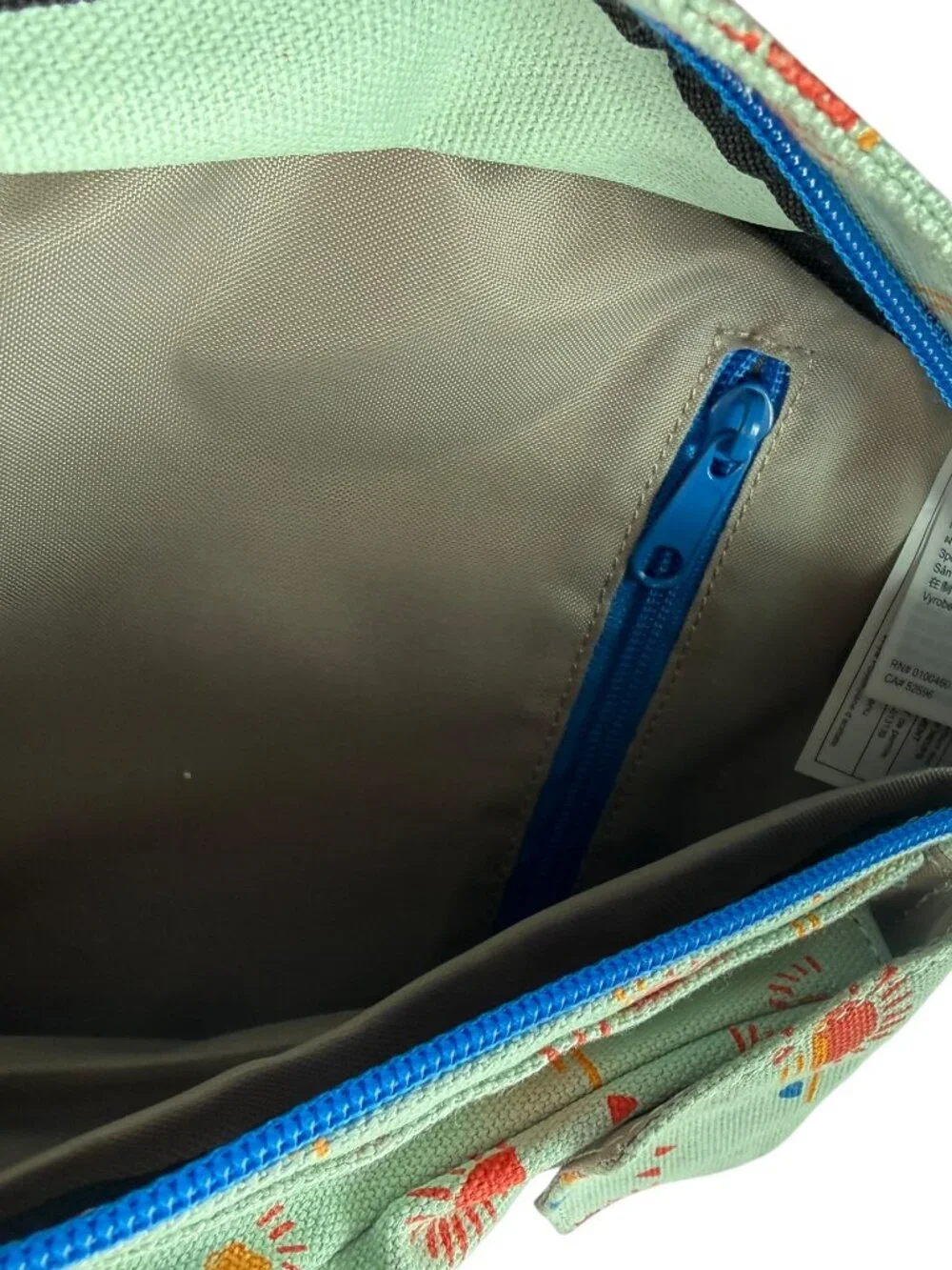 KAVU Backpack Rope Bag Sling Style Sun Print.  Zip Pockets